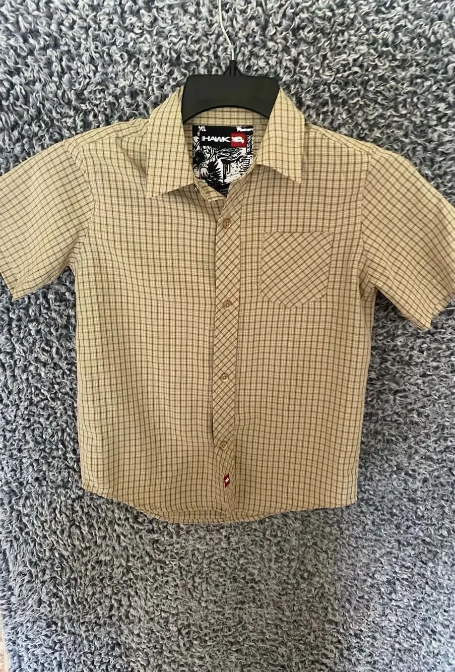 Tony Hawk Kids XL (7X) Plaid Short Sleeve Button Down Shirt